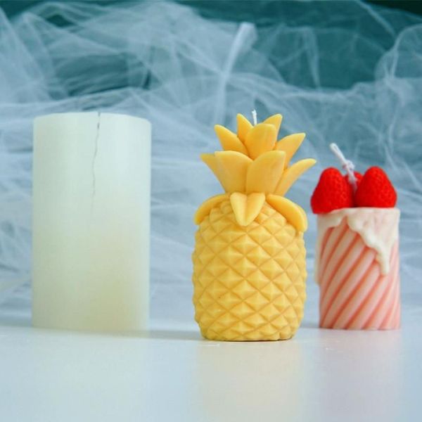 Zanaat Araçları DIY Ananas Mum Kalıp Simülasyonu Meyve Silikon Koku Şeklinde Yapım Balmumu Alçı Kalıp Handmade232i