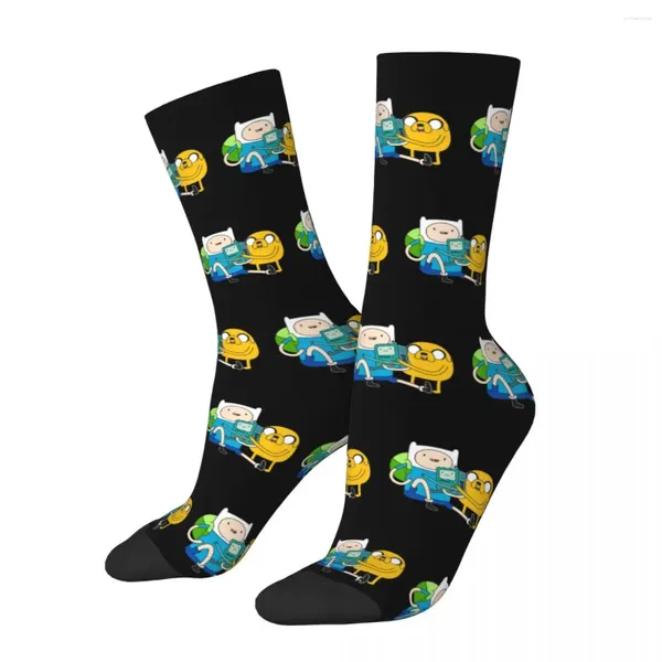 Calzini da uomo Calze per tutte le stagioni Finn Jake BMO Harajuku Crazy Hip Hop Accessori lunghi per uomo Donna Regalo di compleanno