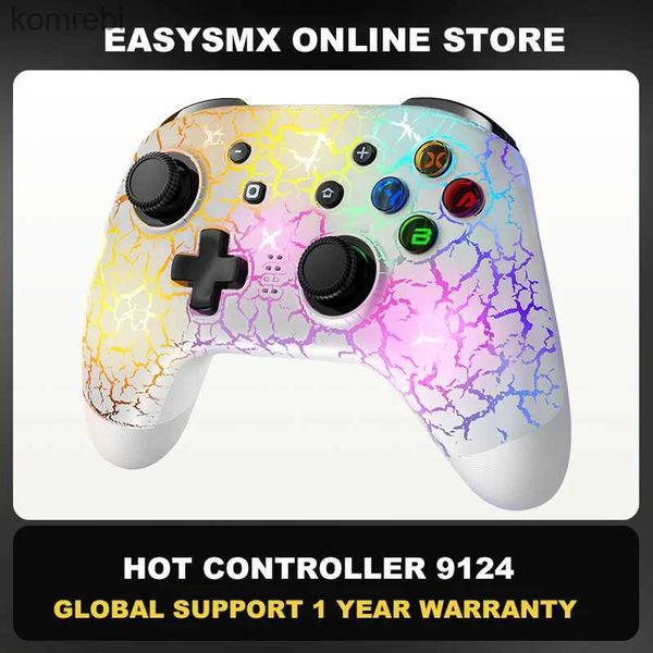 Gamecontroller Joysticks EasySMX 9124 Bluetooth Crack Gamepad Wireless RGB Gaming Controller für Nintendo Switch PC iOS/Android Phone Smart TV/TV Box L24312