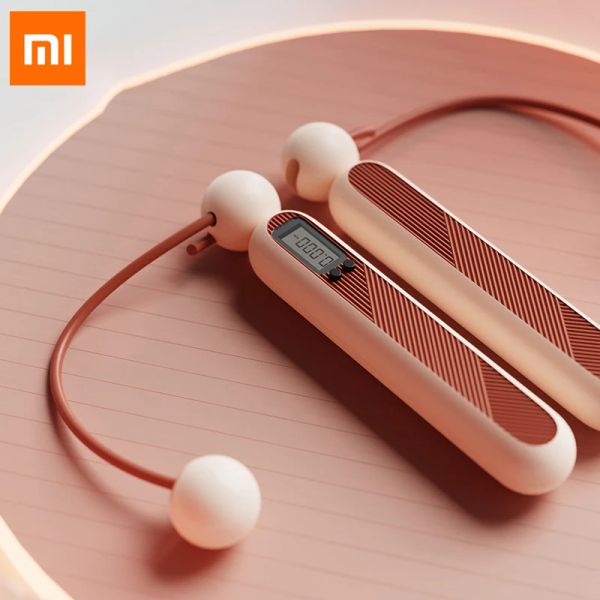 Контроль Xiaomi Youpin Новый беспроводной электронный пропуск веревки в тренажерный зал фитнес Смарт -прыжок с ЖК -экраном счета скорости скорости