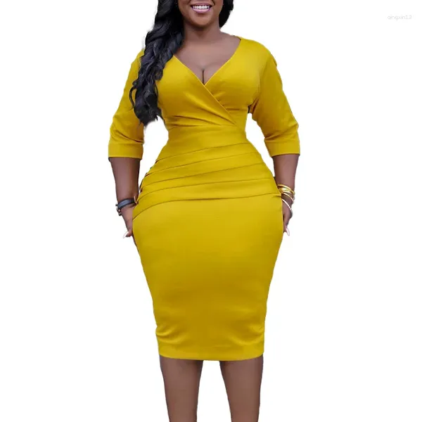 Roupas étnicas Azul Branco Vermelho Amarelo Curto Vestido Feminino Verão 40 a 50 Anos Senhoras Chubby Office Saia Apertada Cintura Alta Bodycon