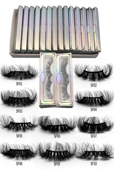 Cílios postiços Rainsin Lashes Whole Fluffy Mink Hair Pack 25mm Wispy Bulk com embalagem conjunto bagunçado 4057518