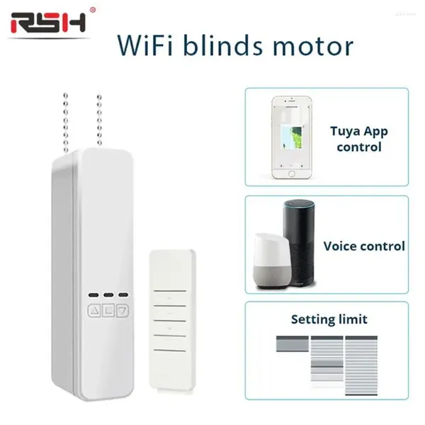 Controle de casa inteligente Tuya WiFi Motor Elétrico Cortinas de rolo de corrente Shade Drive RF Remote Kit Life App Via Alexa Google