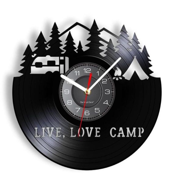 Orologi da parete Live Love Camp Summer Camping Design moderno Orologio Orologio Camper Mave Cave Decor Glamping Adventure Vintage Timepieces7217558