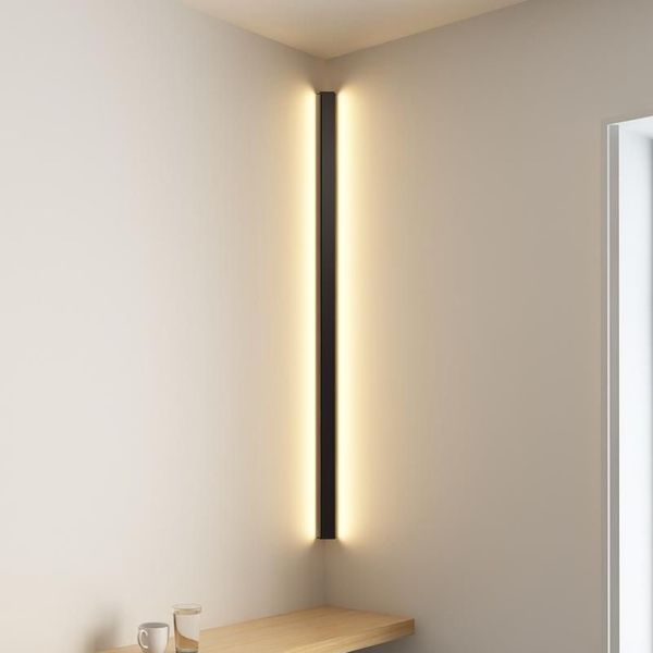 Moderno angolo lampada da parete a LED minimalista lampada da interno applique da parete scala 100 cm 150 cm camera da letto comodino casa corridoio Light240u