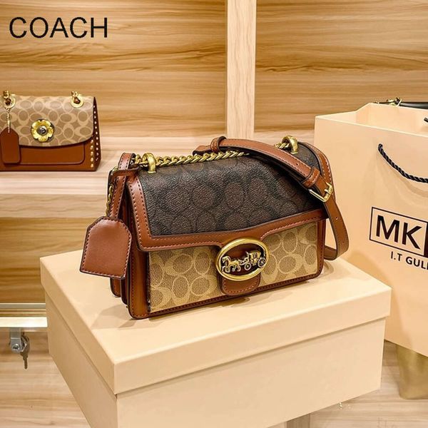 Bolsa tote de moda americana de marca de luxo Hong Kong Carriage Dign Chain Pequena Bolsa Quadrada Nova Moda Feminina Verão Moda Luz Luxo Ombro Crossbody