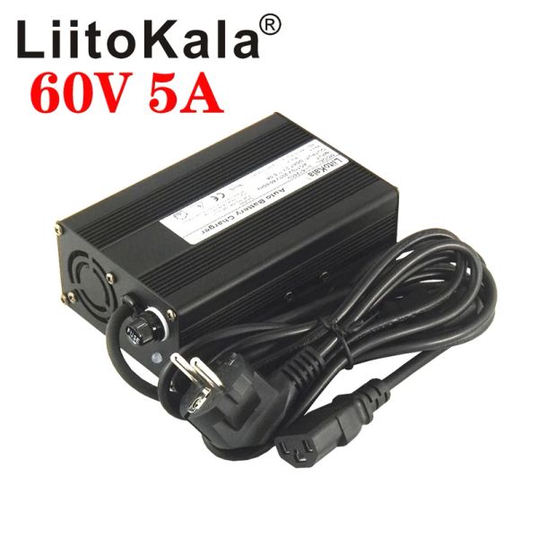 Liitokala 60V 5A 360W 110V / 220V 50-60Hz 67.2V 5A Caricabatterie Li-ion per il caricatore a batteria al litio 16S 60V