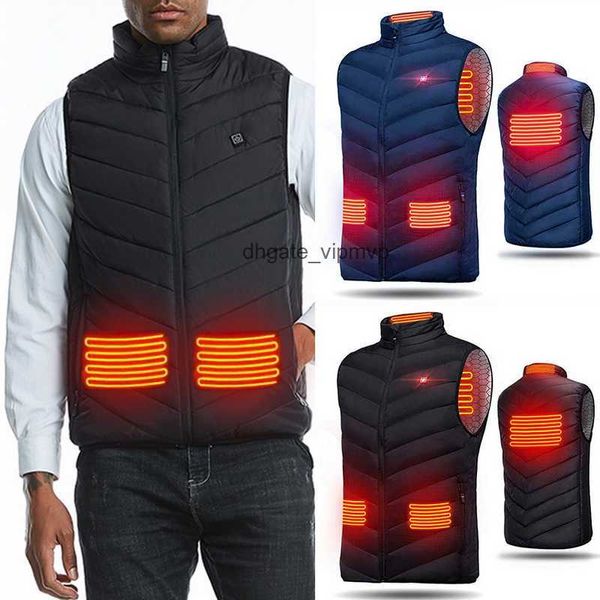 Gilet elettrico per riscaldamento USB esterno da uomo Giacca invernale senza maniche riscaldata Cappotto riscaldante a prova di freddo Gilet intelligente di sicurezza