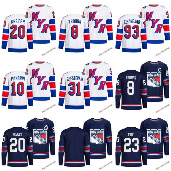 2024 Stadium Series Herren 23 Adam Fox 31 Igor Shesterkin Neu 10 Artemi Panarin 93 Mika Zibanejad 8 Jacob Trouba 20 Chris Kreider Hockey-Trikot genäht York S-3XL