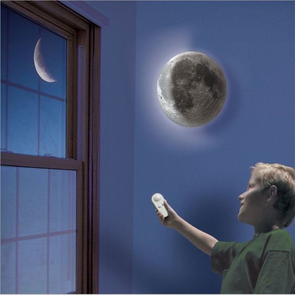 LED Healing Moon Night Light 6 tipos de fase de cura ajustável lâmpada de lua 3D com controle remoto para suspensão de parede lâmpada de teto C0414298x