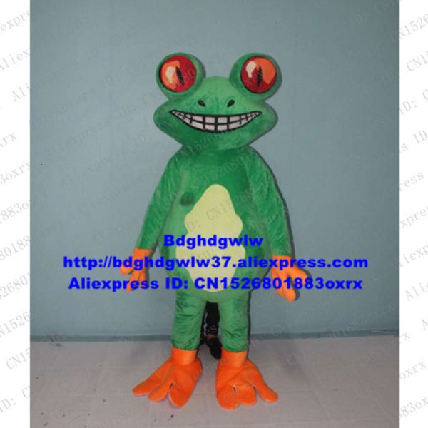 Trajes da mascote sapo verde sapo bufonid bullfrog mascote traje adulto personagem dos desenhos animados roupa produtos competitivos showtime palco adereços zx2182