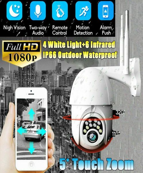 HD 1080P WIFI Câmera IP sem fio Outdoor CCTV PTZ Smart Home Security IR Cam Alarme de rastreamento automático 10 LED Telefone à prova d'água Remo3330941