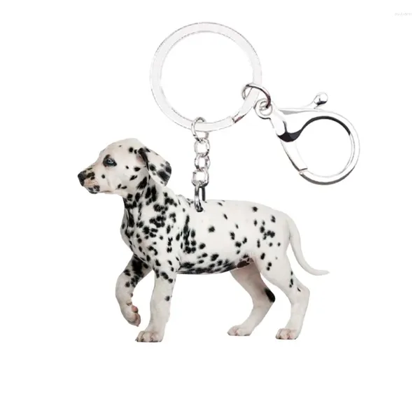 Abbigliamento per cani Portachiavi dalmata Chiusura a moschettone Moda animale Portachiavi carino Llaveros Acrilico Fidanzati Regalo per ragazza NON 3D Borsa Borsa Drop