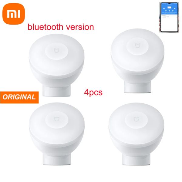 Steuern Sie 100 % XIAOMI Mijia Night Light 2 Version, Bluetooth-kompatibel, einstellbare Helligkeit, intelligenter menschlicher Lichtsensor für die Xiaomi-App