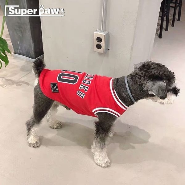 Moda köpeği yaz spor yelek pet kedi sweatshirt futbol basketbol forması kıyafetleri küçük orta köpekler için drop sbc02 t2009231h