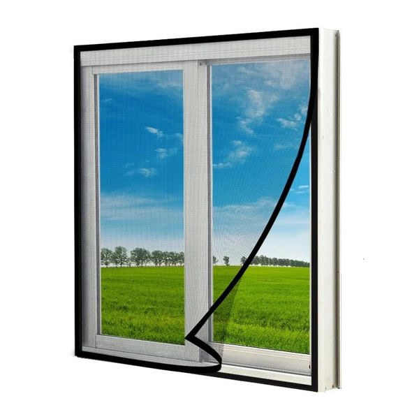 Inset janela tela malha ar tule ajustável verão invisível anti-mosquito rede de fibra de vidro removível lavável personalizar tela 240306