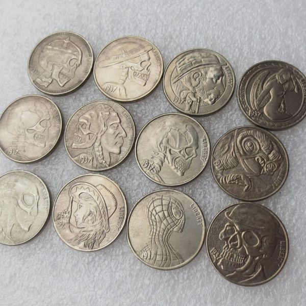 Hobo Níquel Datas Mistas 13pcs 1937-D Búfalo Níquel de 3 Pernas Raro Superman Cópia Engraçada Coin307v