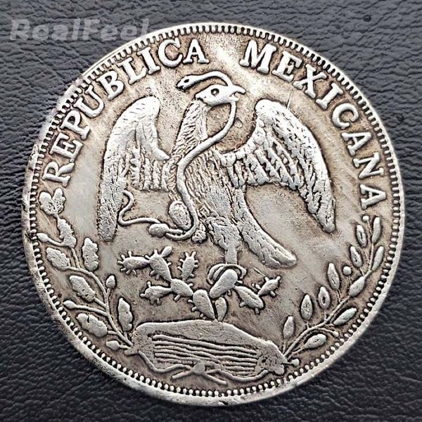 5 pezzi di monete dell'aquila vecchia del Messico 1882 8 Reales copia moneta in rame regalo d'arte da collezione 300w