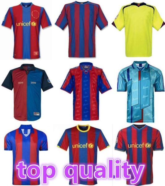 Retro Barcelona camisas de futebol barca 96 97 07 08 09 10 11 XAVI RONALDINHO RONALDO RIVALDO GUARDIOLA Iniesta finais clássico maillot pé 18991999 camisas de futebol masculino8