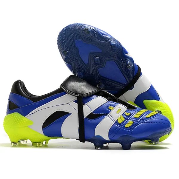 Sapatos de futebol dos homens aceleradores fg chuteiras botas de futebol vermelho botas de futbol respirável ao ar livre cor azul