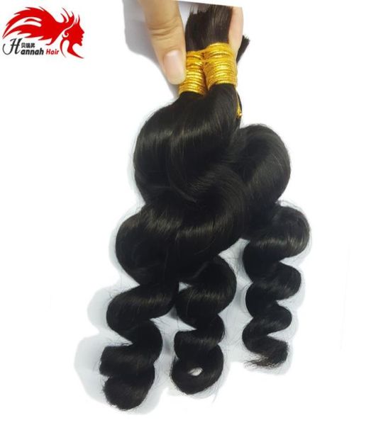 Top Indiano Humanmini Trança de Cabelo 7A Onda Solta Massa de Cabelo Para Trança de Cabelo Humano Indiano Comprimento Misto Compre 3 Lote Obtenha 1 Pcs 5409292