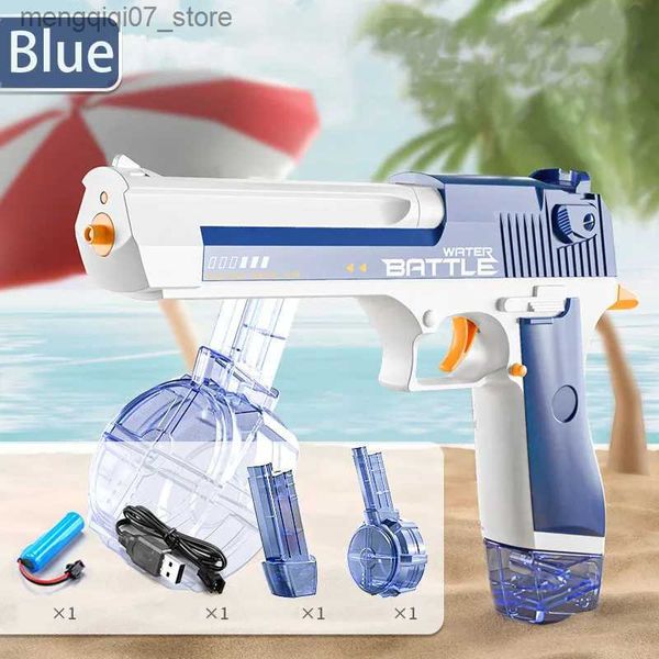 Игра в песок Water Fun Summer Hot 1911 Водяной пистолет Электрический пистолет Glock Стрельба Игрушка Полностью автоматическая летняя пляжная игрушка для детей Дети Мальчики Девочки Подарок L240312