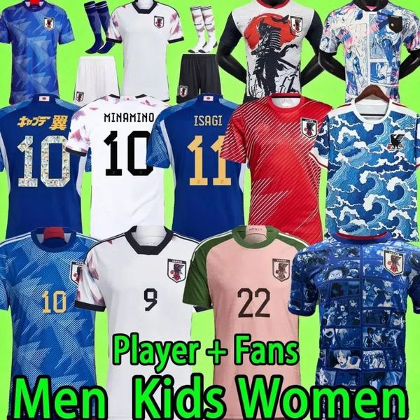 S-4xl23 24 Fußballtrikots Japan Trikots Cartoon Isagi Atom Tsubasa Minamino Asano Doan Kubo Ito Frauen Kids Kit Japanische Special Uniform Footh Football-Shirt-Spieler Version