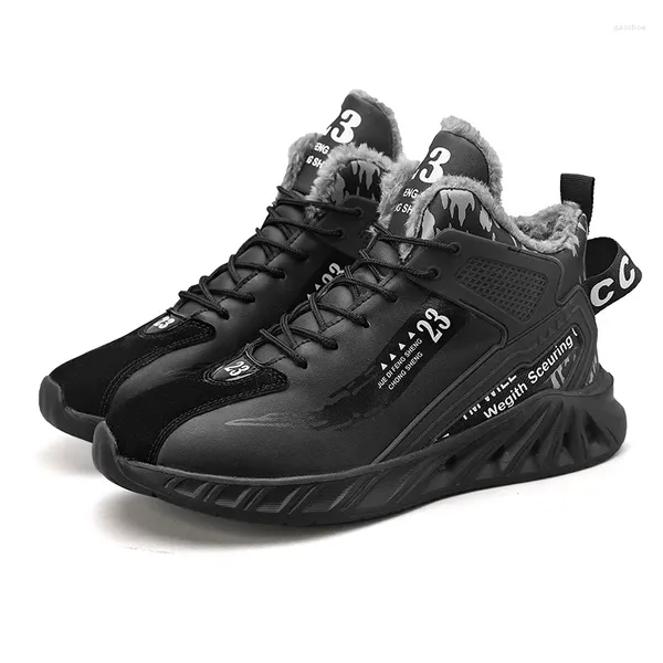 Botas de inverno homens tênis correndo moda ao ar livre jogging sapatos esportivos malha respirável amortecimento preto cesta calçado masculino