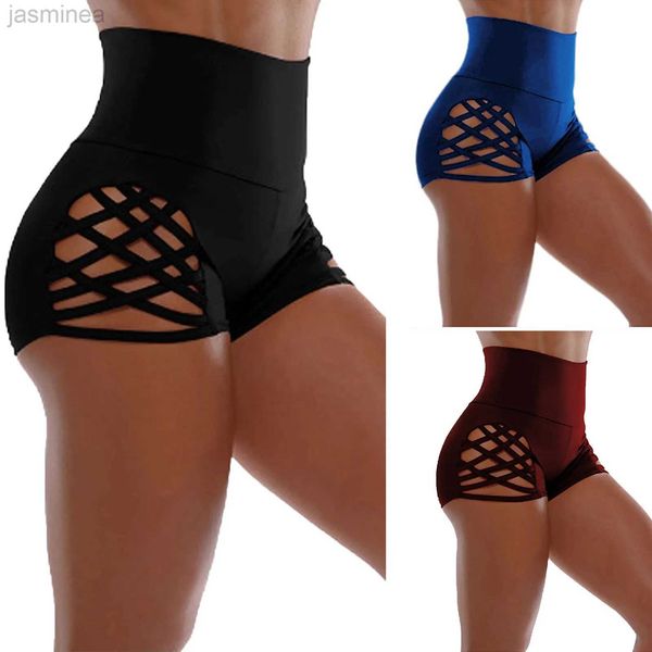 Frauen Shorts Taille Einfarbig Bandage Jogginghose Schwimmen Shorts Fitness Steuer Höschen Taille Dünne Kurze ldd240312