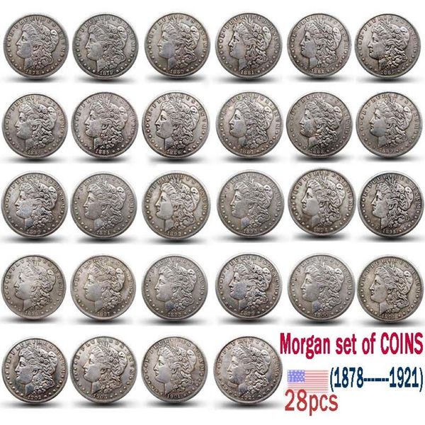 Us Morgan MONETE 1878-1921 set completo di 28 pezzi copia coin232j