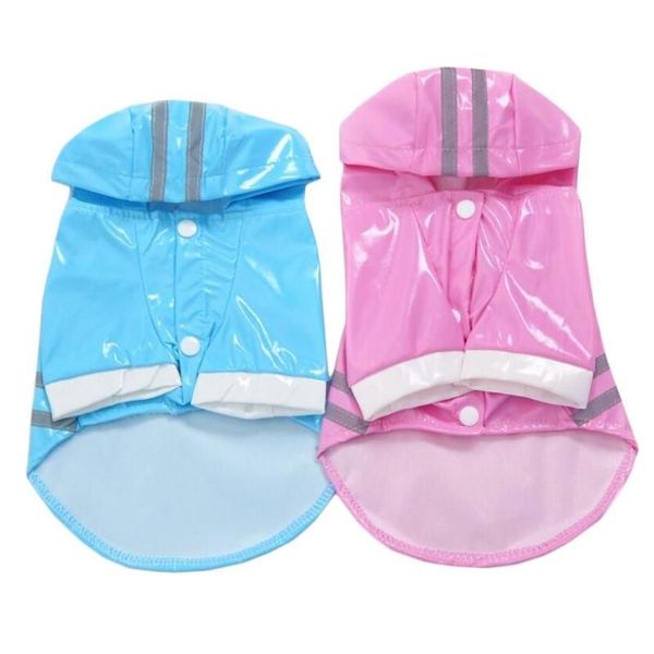 Cão vestuário verão ao ar livre filhote de cachorro pet chuva casaco com capuz jaquetas impermeáveis ​​pu capa de chuva para cães gatos roupas inteiras p63252n