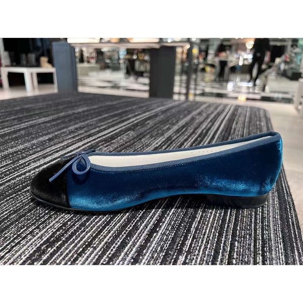 Sandali Parigi Tweed Velluto Pelle Ballerine Scarpe eleganti Donna Ballerina trapuntata 2023 Lusso Punta rotonda Sandalo da donna Mulo Mary Jane canale Bow Ballerine4