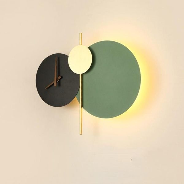 Lampada da parete Il design di arte nordica Orologio a led creativo per soggiorno Corridoio Sconce Decorazioni per interni Apparecchi di illuminazione1891