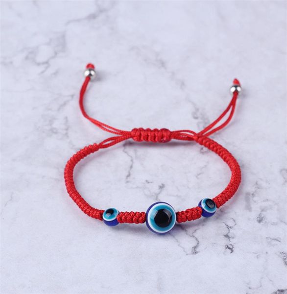 Handgewebtes Armband, Glücksarmband, Kabbala, rote Schnur, Hamsa-Armbänder, blauer türkischer Böser Blick-Charm-Schmuck, Fatima-Armband U6561945