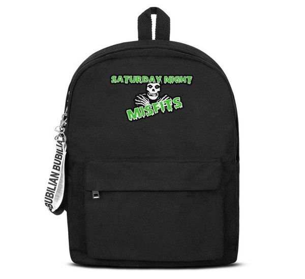 Classic MISFITS Saturday Night Canvas Bookbag Mochila básica ajustável School Student Business Daypack Art Skull Show Misfits log3608133