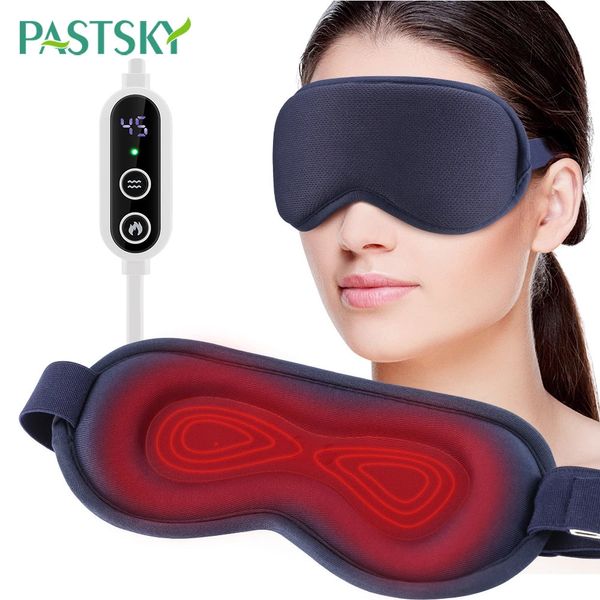 Maschera per gli occhi con riscaldamento elettrico Compressione riutilizzabile Massaggio con vibrazione Copertura per gli occhi Allevia gli occhi stanchi Occhi asciutti Maschera per la cura degli occhi per il sonno 240227