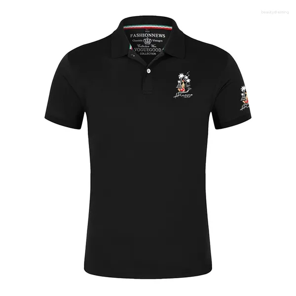 Herren Polos 2024 Hinano Tahiti Bier Logo Print Sommer Herren Baumwolle Atmungsaktiv Kurzarm Lässig Hochwertige Mode Einfarbig Poloshirt