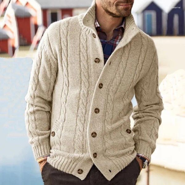 Maglioni da uomo Cardigan da uomo invernale Colletto alla coreana Maglione lavorato a maglia Uomo Cappotto casual Giacca Felpa moda Maglione Cardigan in maglia da uomo