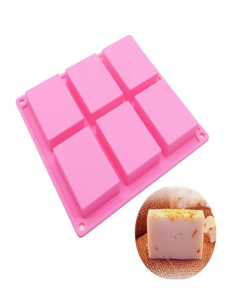 stampi per sapone in silicone 6 cavità foro rettangolo stampo da forno fai da te vassoio torta fatta a mano biscotti caramelle stampi per cioccolato cottura antiaderente3280743