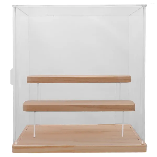 Dekorative Platten Transparente Figur Vitrine Display Regal Modell Kunsthandwerk Aufbewahrungsbox Figurenboxen Holz Mehrschichtiger Halter