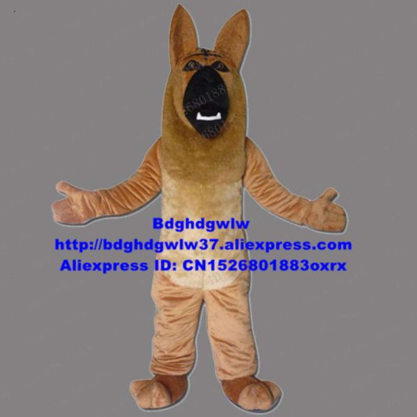 Costumi mascotte Marrone pastore tedesco levriero alsaziano Wolomute cane lupo ibrido costume mascotte personaggio adulto cerimonia aziendale Zx41