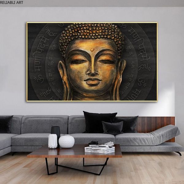 Buddha Poster Religione Dipinti su tela Immagini di arte della parete per soggiorno Modern Home Decor Retro Vintage Prints Decorative215o