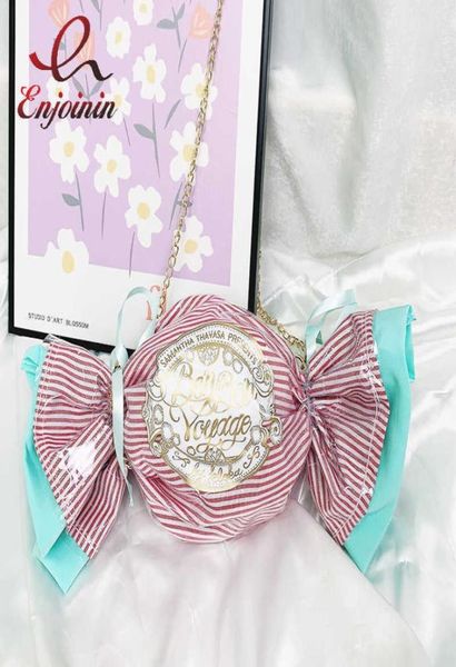 Borsa a tracolla a catena a forma di caramella Kawaii per borse e borsette alla moda da donna Novità Borsa a tracolla carina Borsa a tracolla in PVC rosa Q07096950837