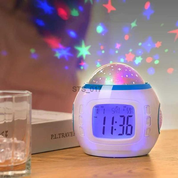 Altri orologi Accessori Fantasia Musica piena di stelle Proiezione Sveglia digitale Sveglia per bambini Sonno Notte Luce colorata Decorazioni per la casa Decorazioni per la casaL2403