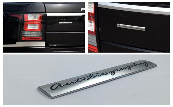 Emblema do carro decalque 3d cromo metal autobiografia logotipo auto corpo emblema adesivo para range rover vogue327p48580035872283