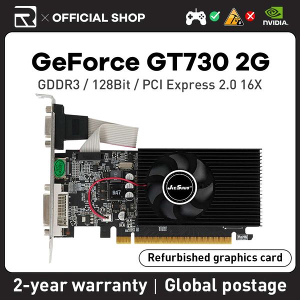 Scheda grafica video NVIDIA JIESHUO GT 730 2G PCI EXPRESS 2.0X16 GPU 64 bit gt730 Display bestseller per ufficio da 2 GB GT730