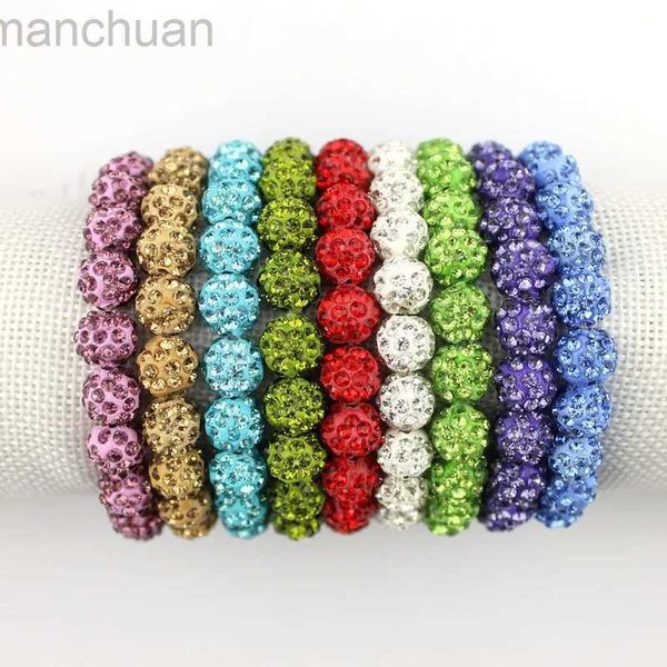 Bracciale rigido con cristalli colorati, elastico, perline, cristalli scintillanti, strass, braccialetti con sfere, braccialetto ldd240312