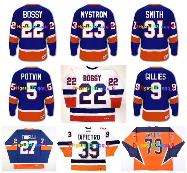 MIKE BOSSY PIERRE Turgeon Personalizado Homens Mulheres Juventude NY''Islanders''Hockey Jersey ALEXEI YASHIN BUTCH GORING MICK VUKOTA KELLY HRUDEY DENIS POTVIN CLARK GILLIES Tamanho S-4XL