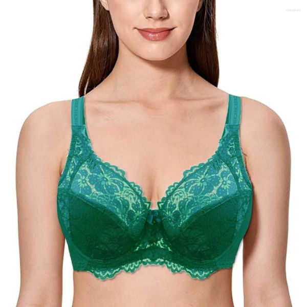 BHs BCHRAYIUP Damen Sexy Spitzen-Bügel-BH dünn gepolsterte Stützung Plunge Push Up Alltag 36 38 40 42 44 46 C D E F