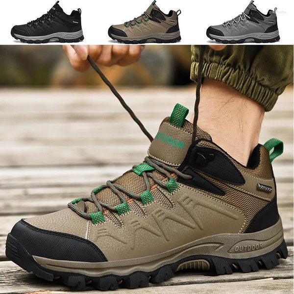 Fitnessschuhe Herren Wanderstiefel Leder Für Herren Atmungsaktive Outdoor High Top Bergsteigen Herren Jagd